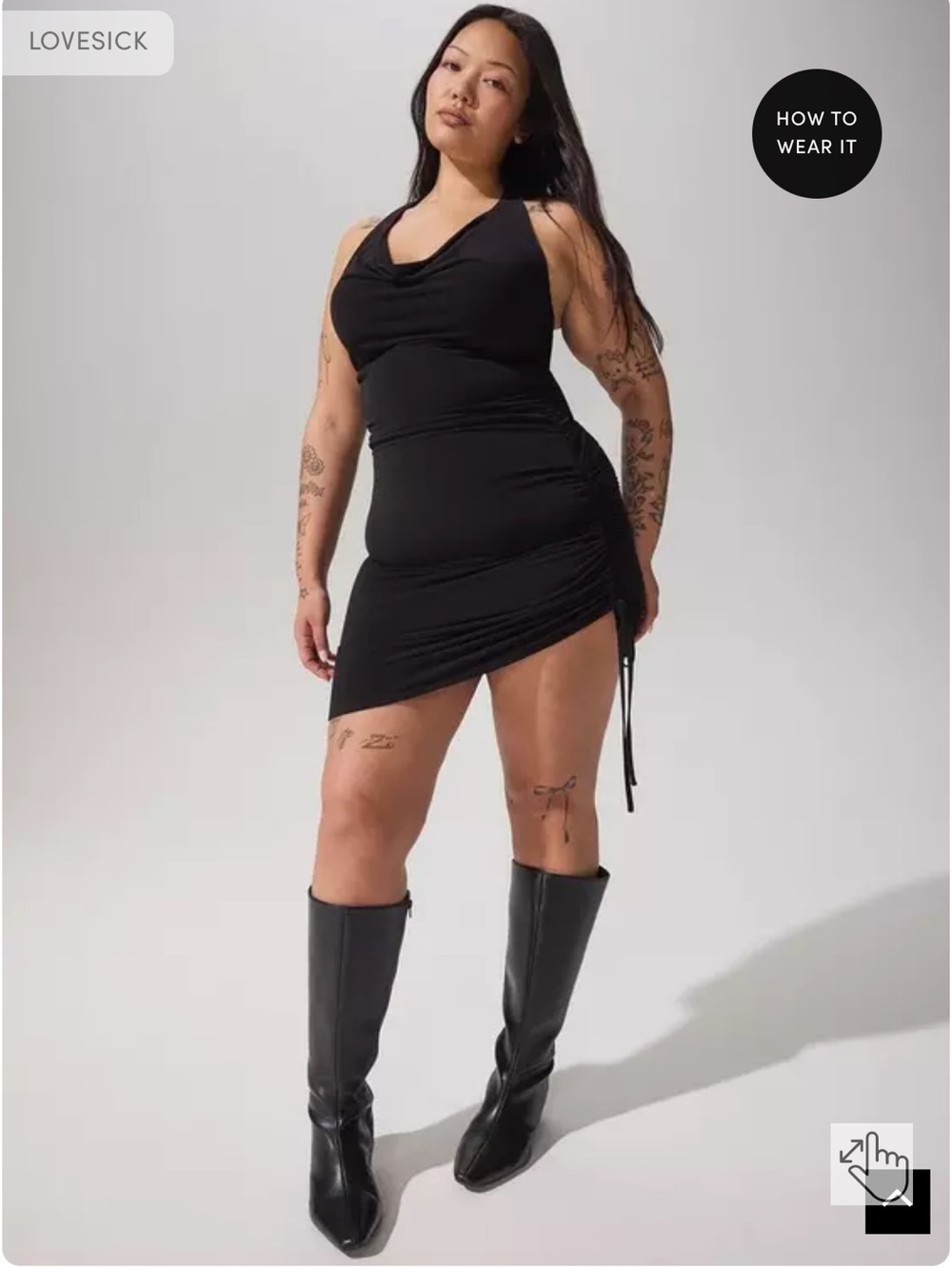 LoveSick Drapey Halter Ruched Mini Dress *NWT*
